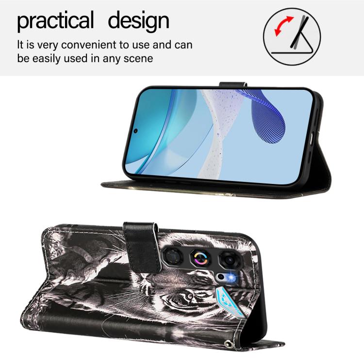 For ZTE nubia Neo 5 GT 5G Colored Drawing Pattern Plain Weave Leather Phone Case