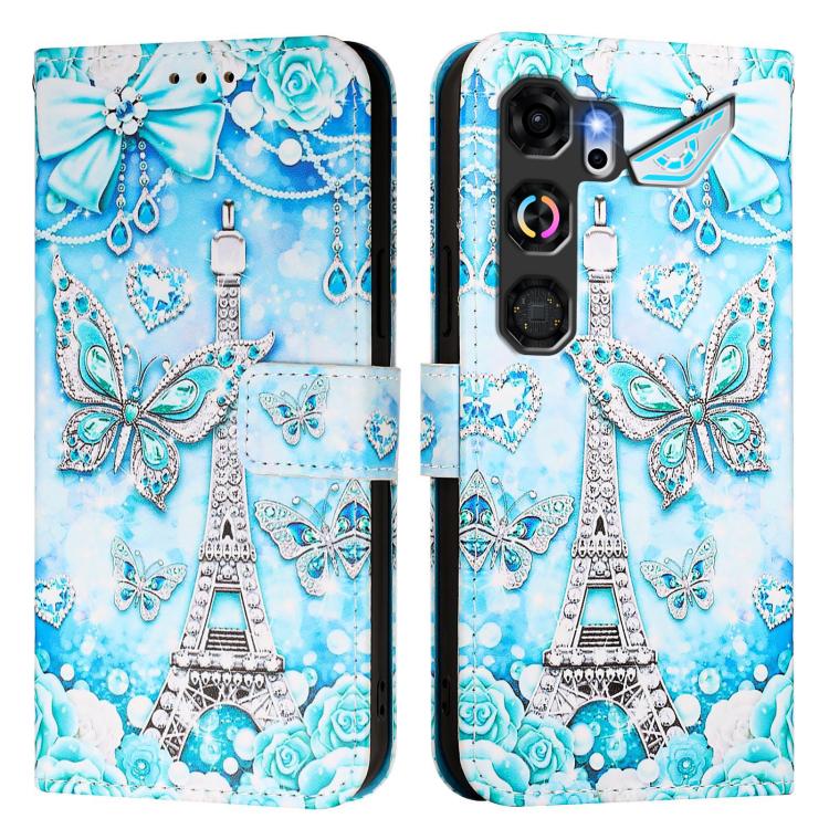 For ZTE nubia Neo 5 GT 5G Colored Drawing Pattern Plain Weave Leather Phone Case