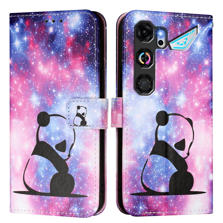 For ZTE nubia Neo 5 GT 5G Colored Drawing Pattern Plain Weave Leather Phone Case
