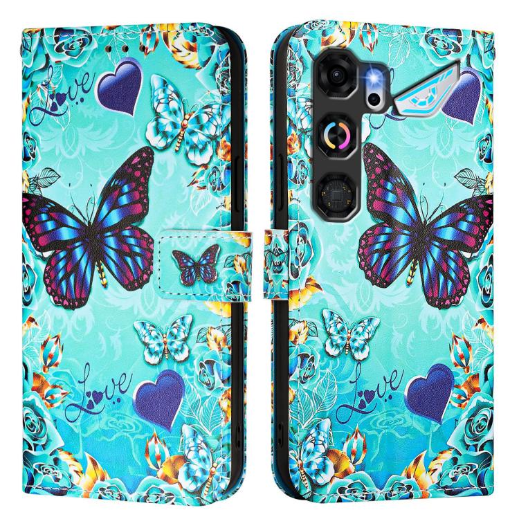 For ZTE nubia Neo 5 GT 5G Colored Drawing Pattern Plain Weave Leather Phone Case