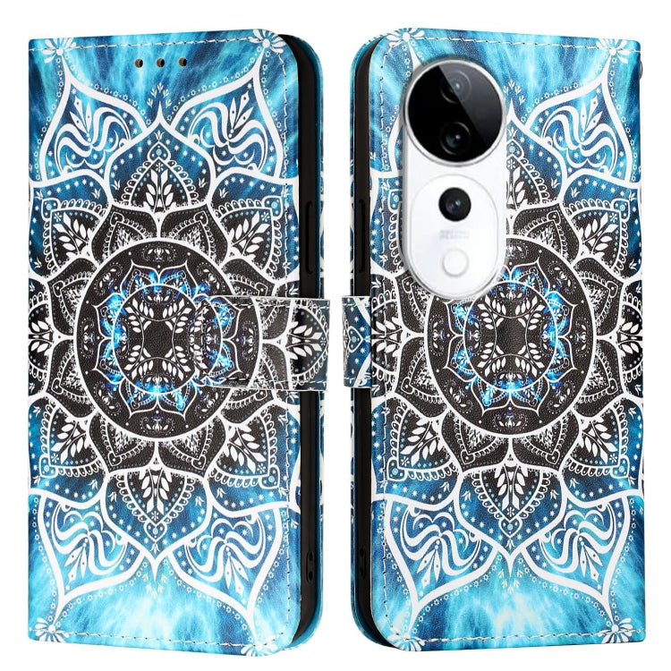 For vivo S19 Pro   Colored Drawing Pattern Plain Weave Leather Phone Case