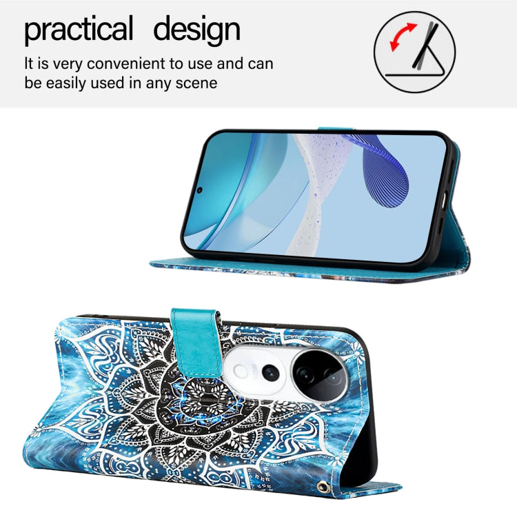 For vivo S19 Pro   Colored Drawing Pattern Plain Weave Leather Phone Case