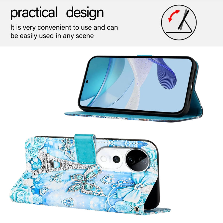 For vivo S19 Pro   Colored Drawing Pattern Plain Weave Leather Phone Case