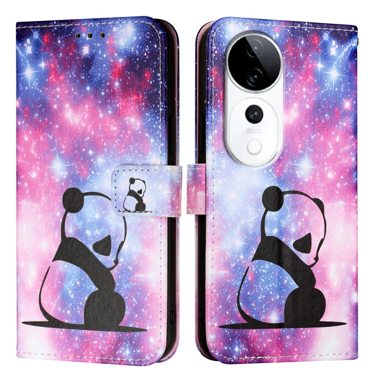 For vivo S19 Pro   Colored Drawing Pattern Plain Weave Leather Phone Case