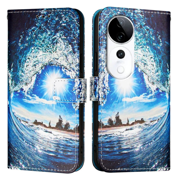 For vivo S19 Pro   Colored Drawing Pattern Plain Weave Leather Phone Case
