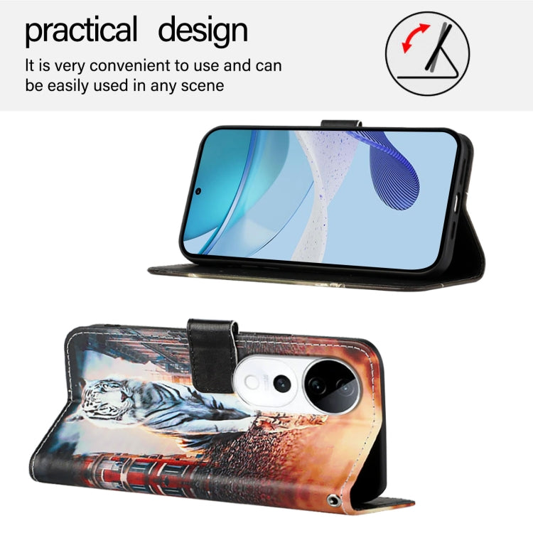For vivo S19 Pro   Colored Drawing Pattern Plain Weave Leather Phone Case