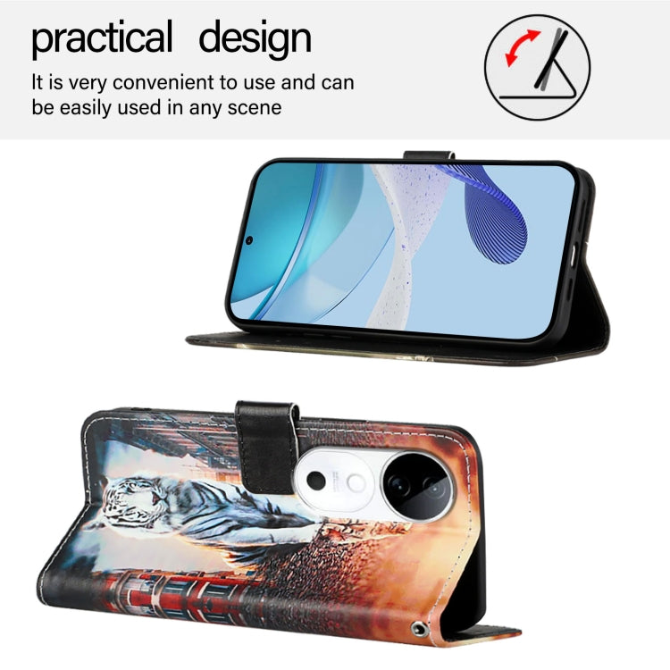 For vivo S19 Colored Drawing Pattern Plain Weave Leather Phone Case