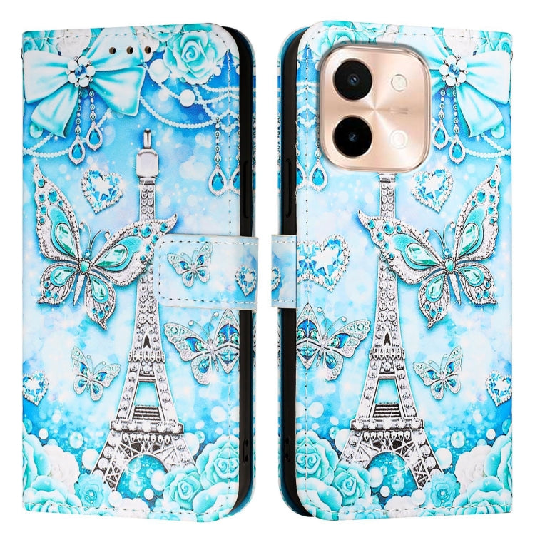 For vivo Y28 4G Colored Drawing Pattern Plain Weave Leather Phone Case