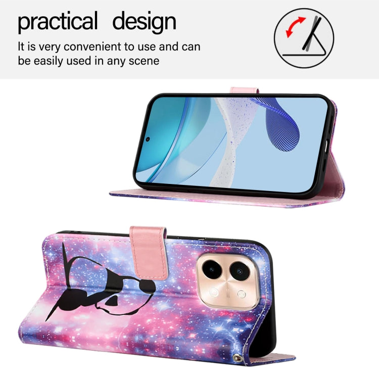 For vivo Y28 4G Colored Drawing Pattern Plain Weave Leather Phone Case