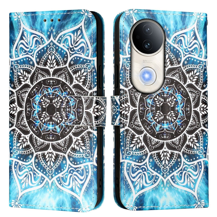 For vivo S20 Colored Drawing Pattern Plain Weave Leather Phone Case