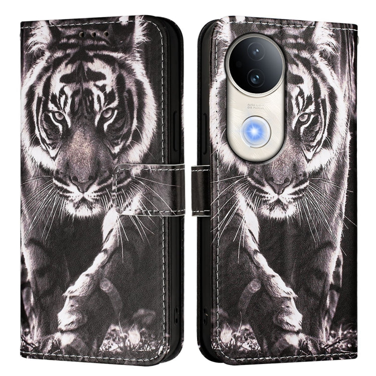 For vivo S20 Colored Drawing Pattern Plain Weave Leather Phone Case