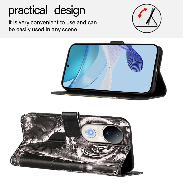 For vivo S20 Colored Drawing Pattern Plain Weave Leather Phone Case