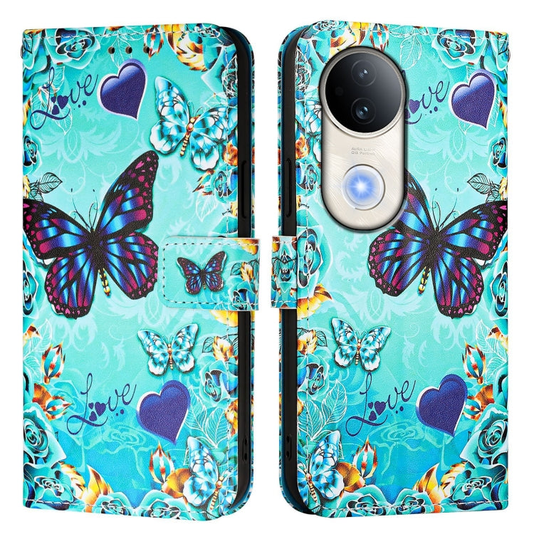 For vivo S20 Colored Drawing Pattern Plain Weave Leather Phone Case