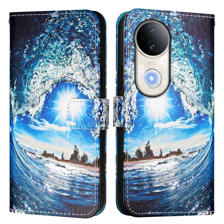 For vivo S20 Colored Drawing Pattern Plain Weave Leather Phone Case