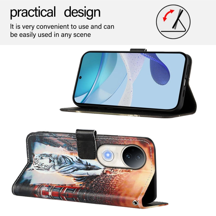 For vivo S20 Colored Drawing Pattern Plain Weave Leather Phone Case