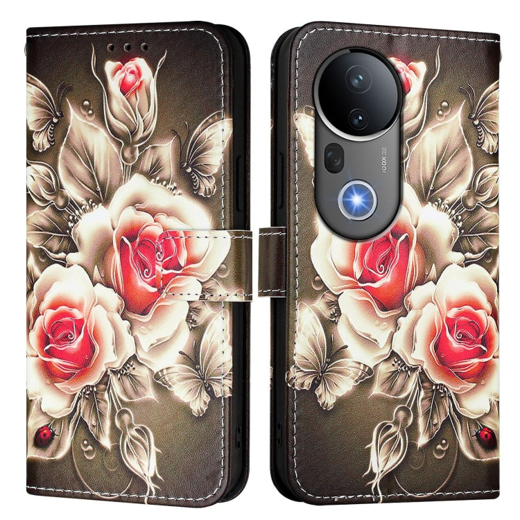 For vivo S20 Pro Colored Drawing Pattern Plain Weave Leather Phone Case