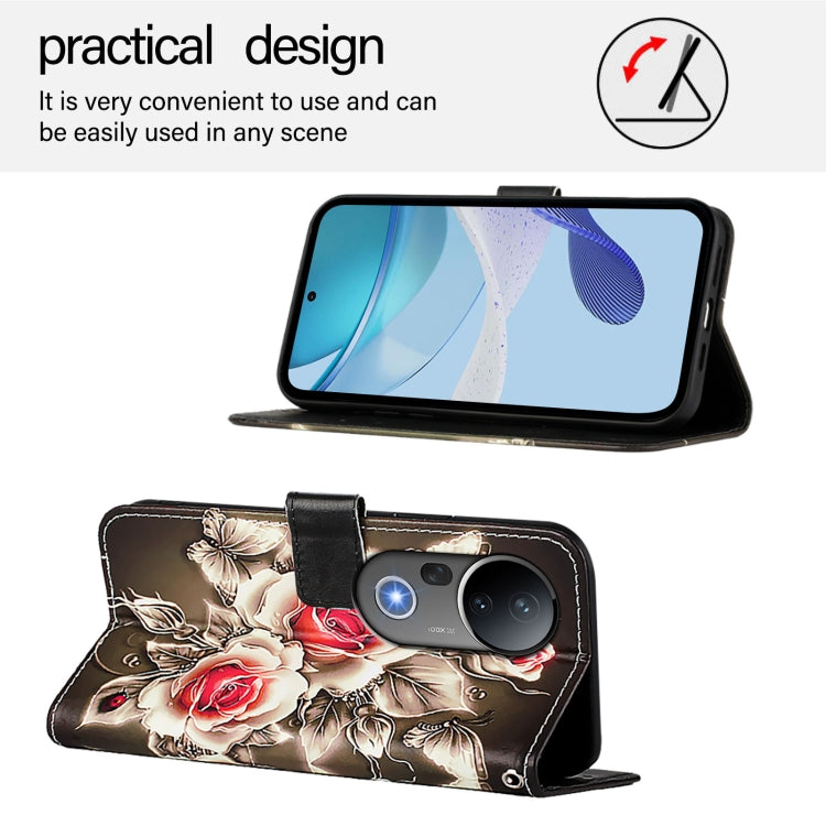 For vivo S20 Pro Colored Drawing Pattern Plain Weave Leather Phone Case