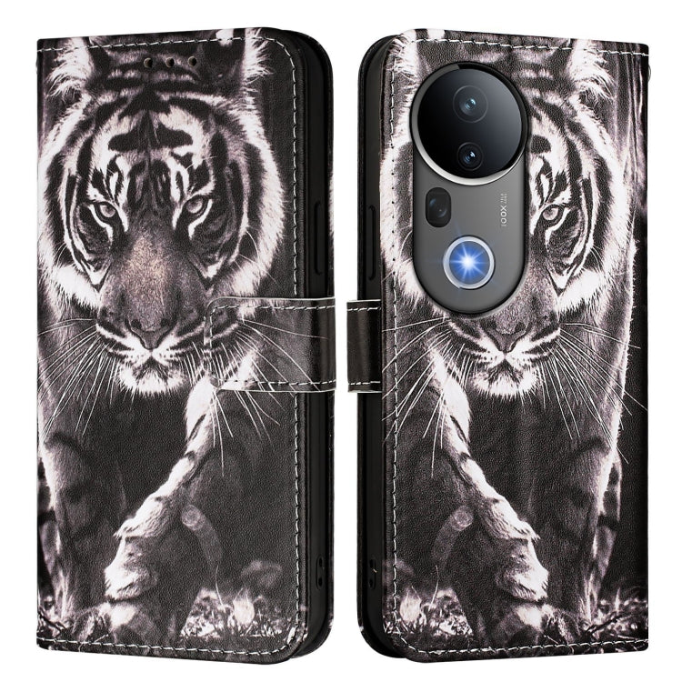 For vivo S20 Pro Colored Drawing Pattern Plain Weave Leather Phone Case