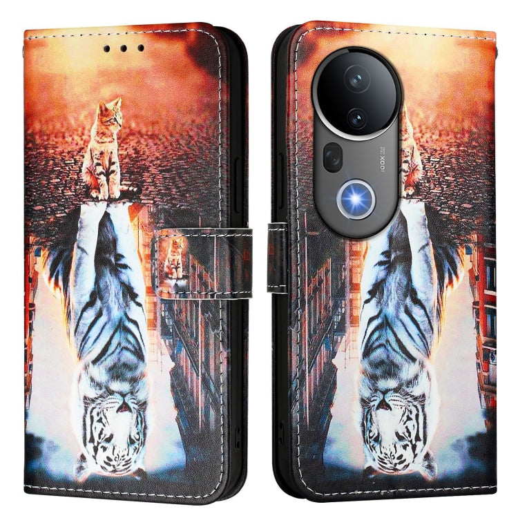 For vivo S20 Pro Colored Drawing Pattern Plain Weave Leather Phone Case