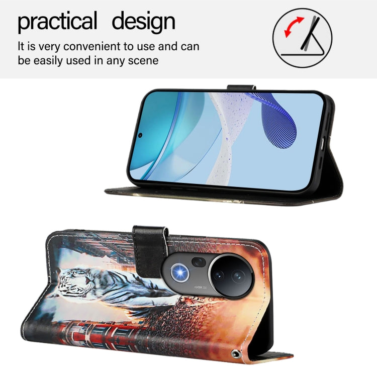 For vivo S20 Pro Colored Drawing Pattern Plain Weave Leather Phone Case