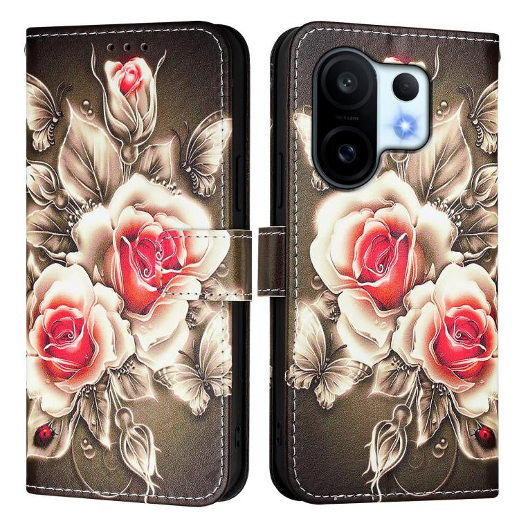 For vivo S30 Pro mini Colored Drawing Pattern Plain Weave Leather Phone Case