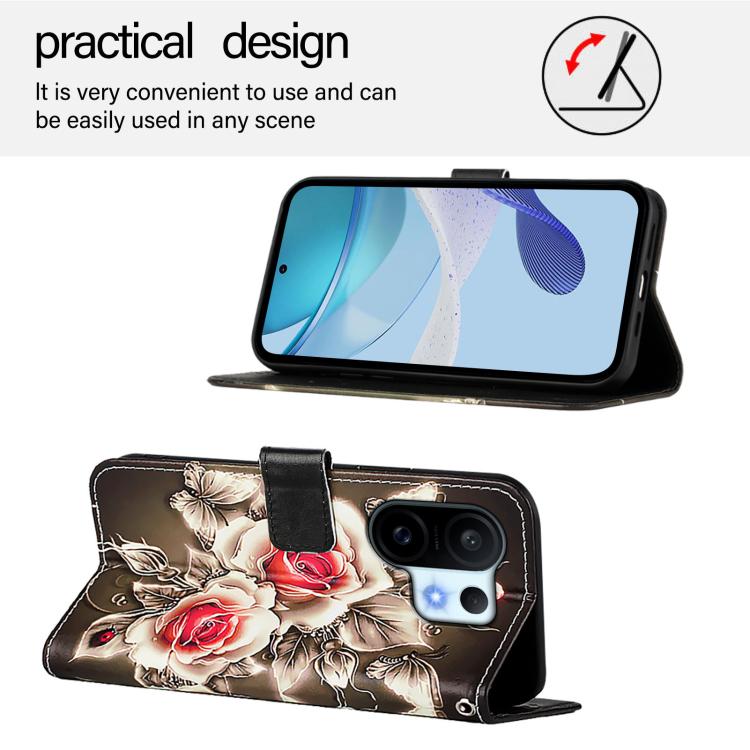 For vivo S30 Pro mini Colored Drawing Pattern Plain Weave Leather Phone Case