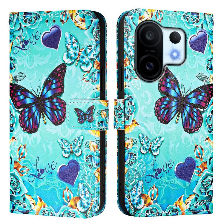 For vivo S30 Pro mini Colored Drawing Pattern Plain Weave Leather Phone Case