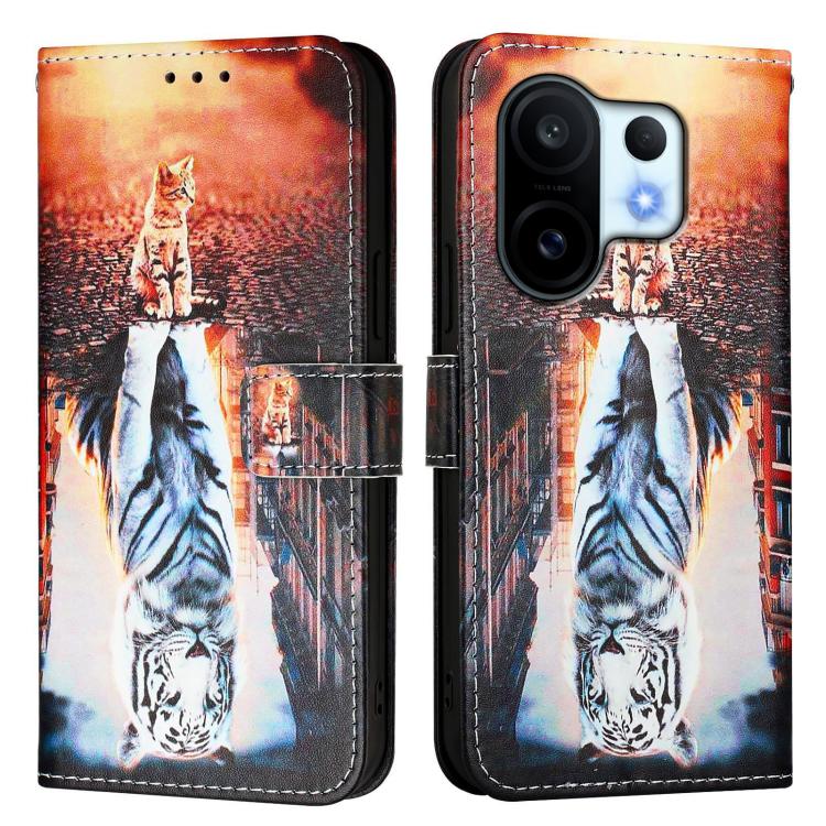 For vivo S30 Pro mini Colored Drawing Pattern Plain Weave Leather Phone Case