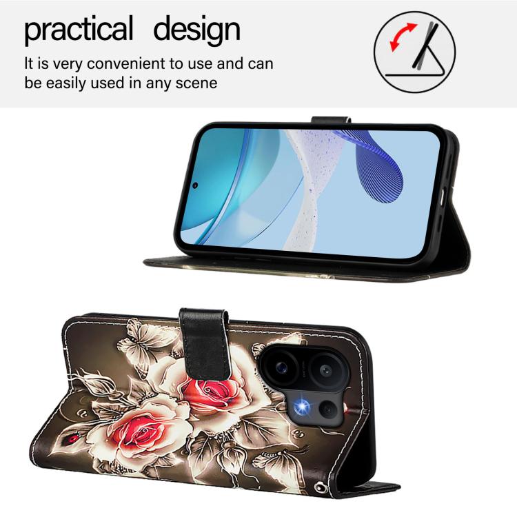 For vivo S30 Colored Drawing Pattern Plain Weave Leather Phone Case