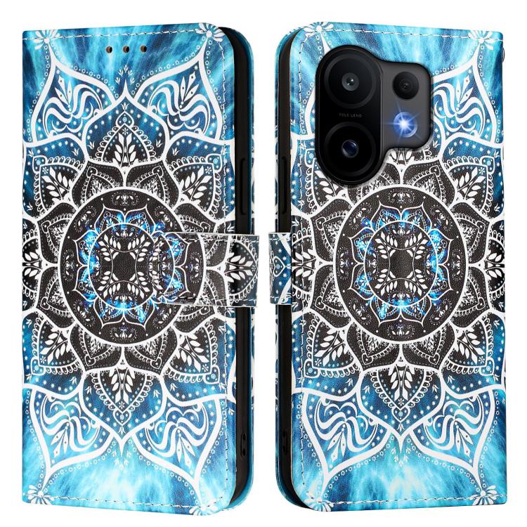 For vivo S30 Colored Drawing Pattern Plain Weave Leather Phone Case