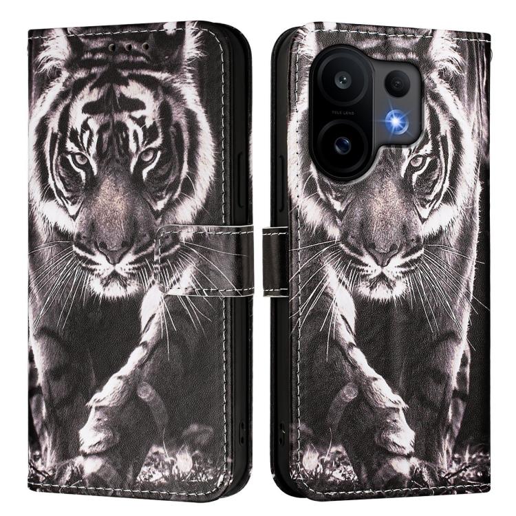 For vivo S30 Colored Drawing Pattern Plain Weave Leather Phone Case