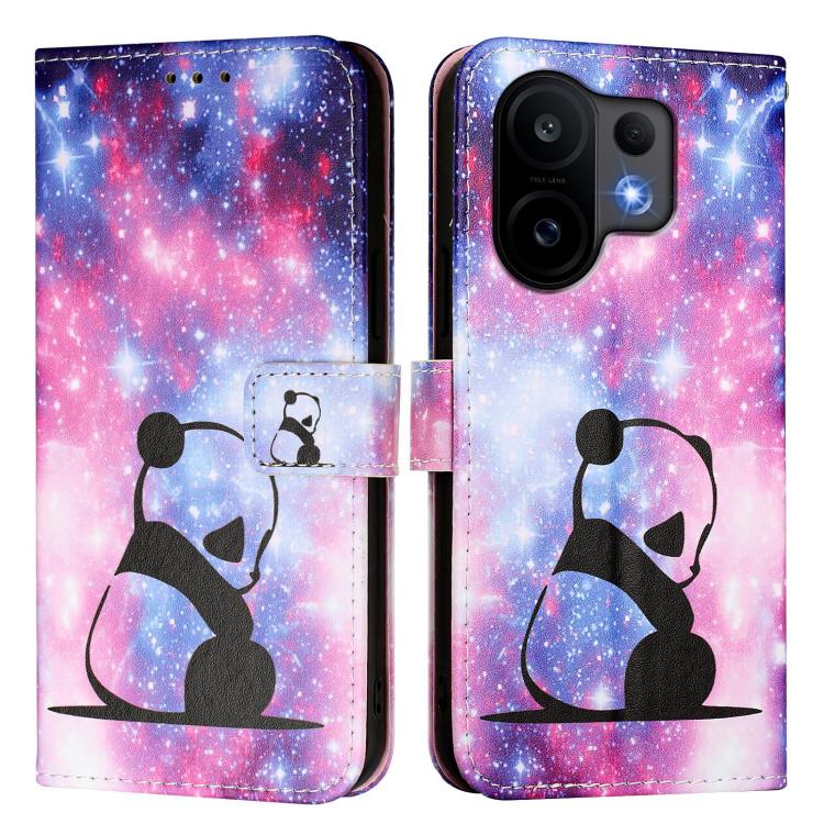 For vivo S30 Colored Drawing Pattern Plain Weave Leather Phone Case