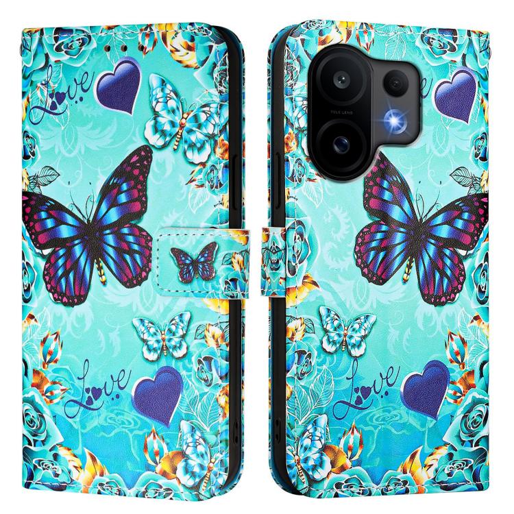 For vivo S30 Colored Drawing Pattern Plain Weave Leather Phone Case