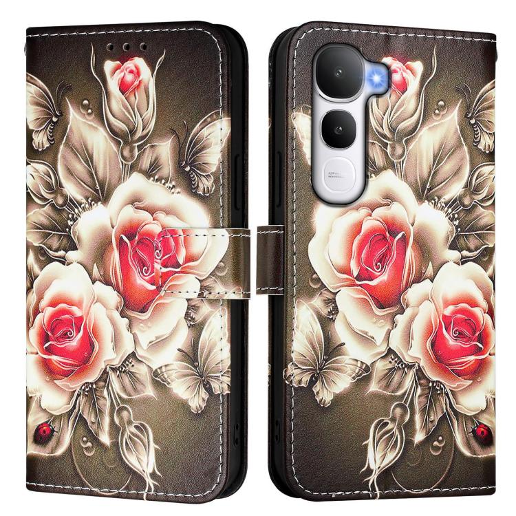 For vivo Y400 5G Colored Drawing Pattern Plain Weave Leather Phone Case