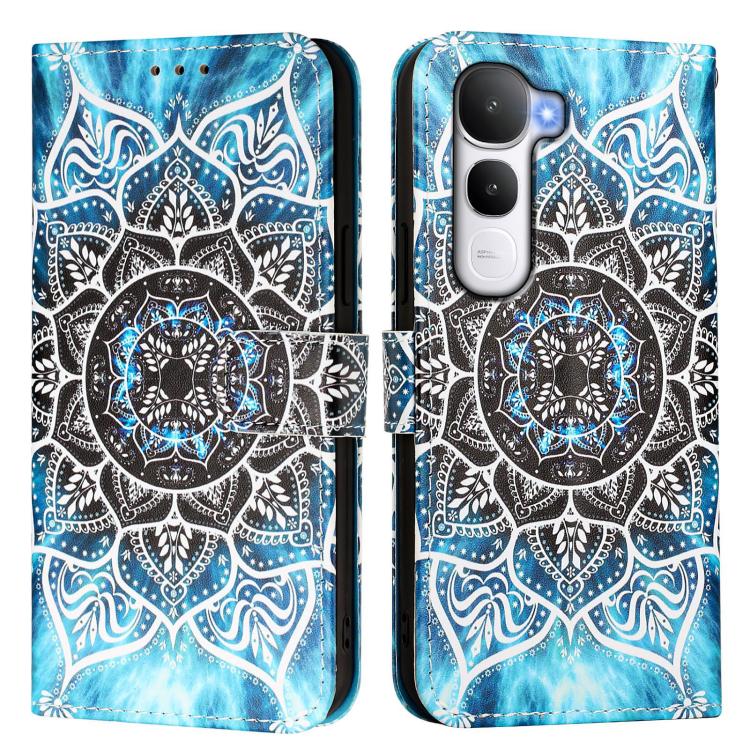 For vivo Y400 5G Colored Drawing Pattern Plain Weave Leather Phone Case