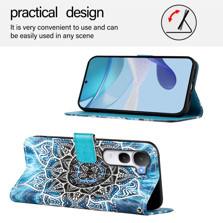 For vivo Y400 5G Colored Drawing Pattern Plain Weave Leather Phone Case
