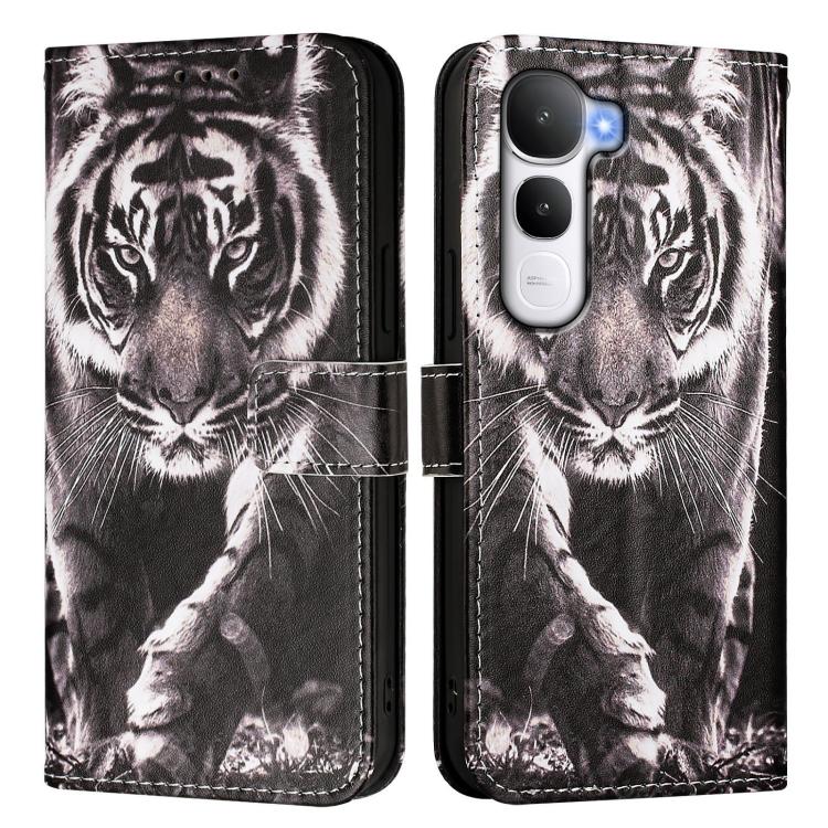 For vivo Y400 5G Colored Drawing Pattern Plain Weave Leather Phone Case