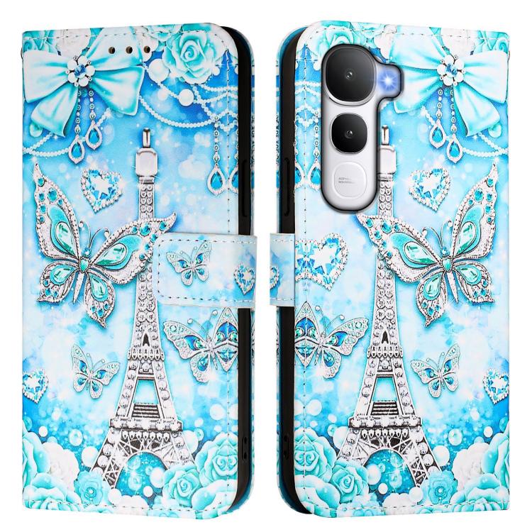 For vivo Y400 5G Colored Drawing Pattern Plain Weave Leather Phone Case