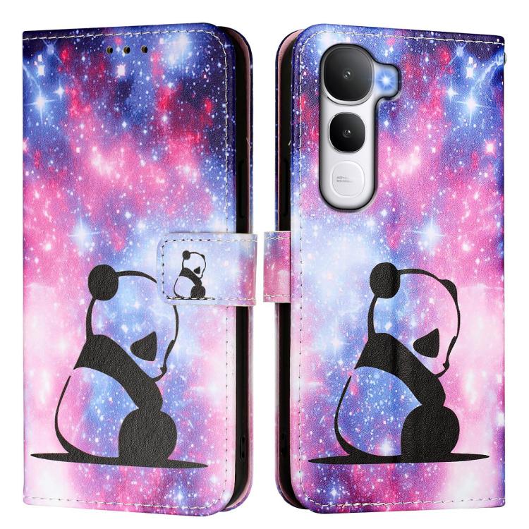 For vivo Y400 5G Colored Drawing Pattern Plain Weave Leather Phone Case