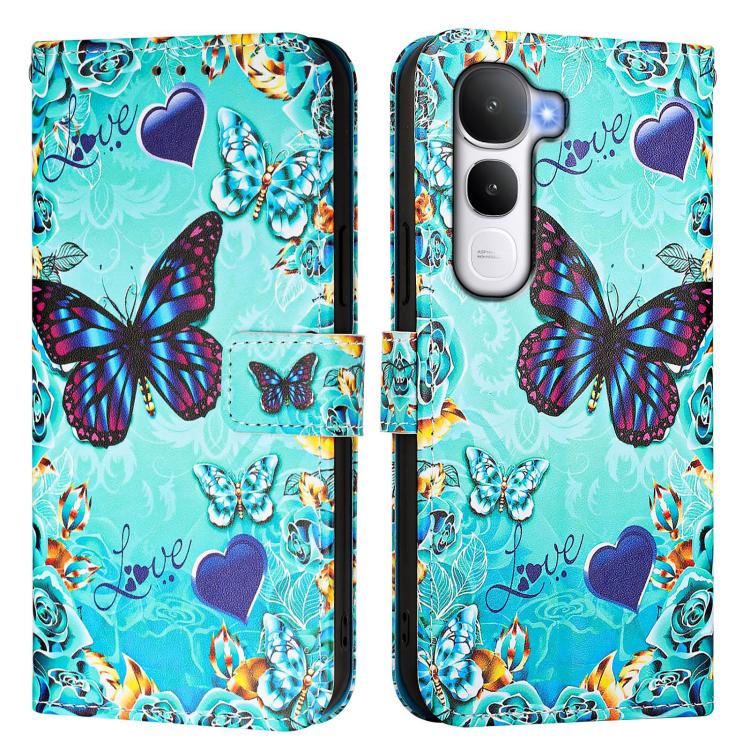 For vivo Y400 5G Colored Drawing Pattern Plain Weave Leather Phone Case