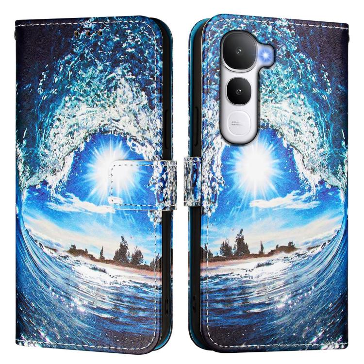 For vivo Y400 5G Colored Drawing Pattern Plain Weave Leather Phone Case