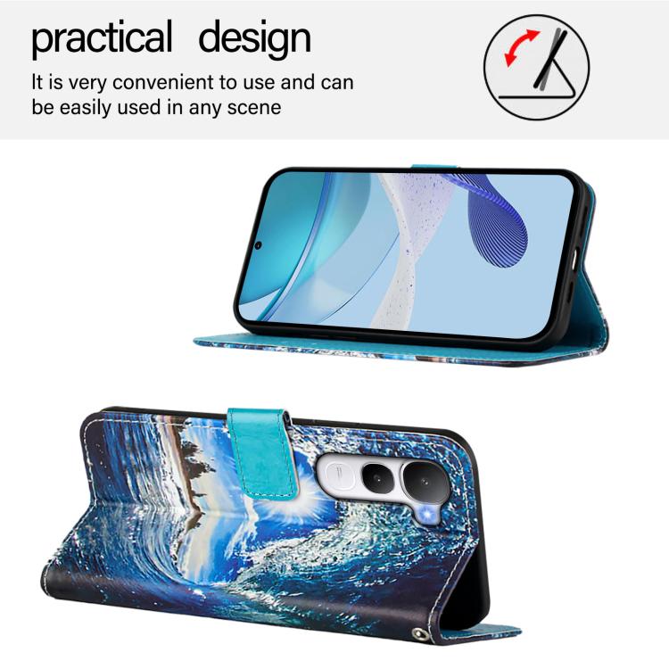 For vivo Y400 5G Colored Drawing Pattern Plain Weave Leather Phone Case