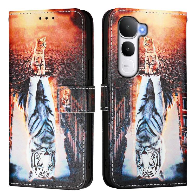 For vivo Y400 5G Colored Drawing Pattern Plain Weave Leather Phone Case