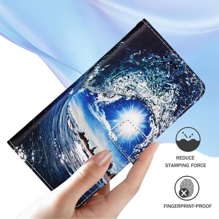 For vivo X300 Colored Drawing Pattern Plain Weave Leather Phone Case