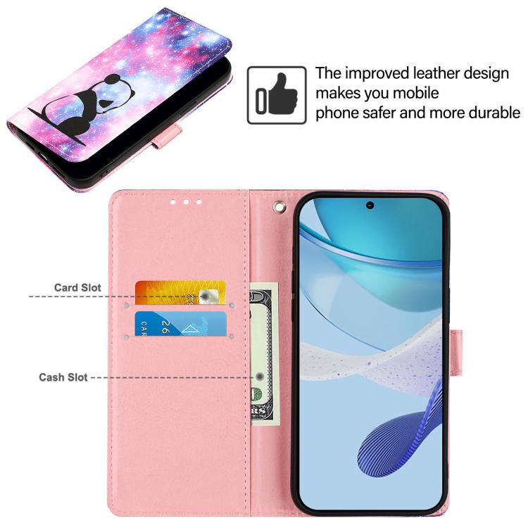 For vivo X300 Pro Colored Drawing Pattern Plain Weave Leather Phone Case