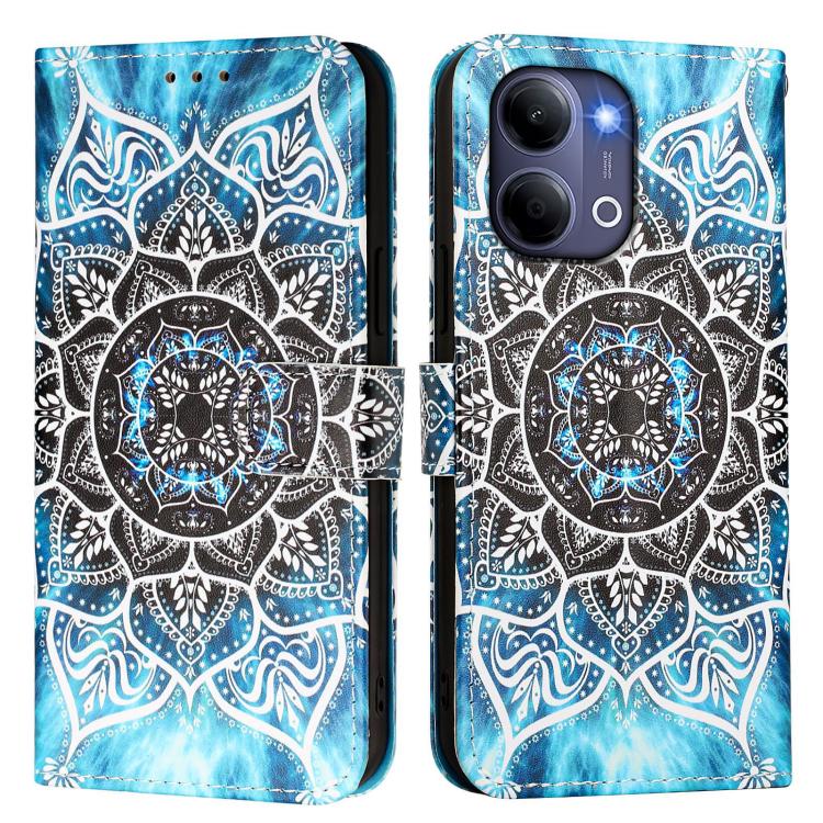 For vivo Y21 5G 2026 / Y05 4G Colored Drawing Pattern Plain Weave Leather Phone Case