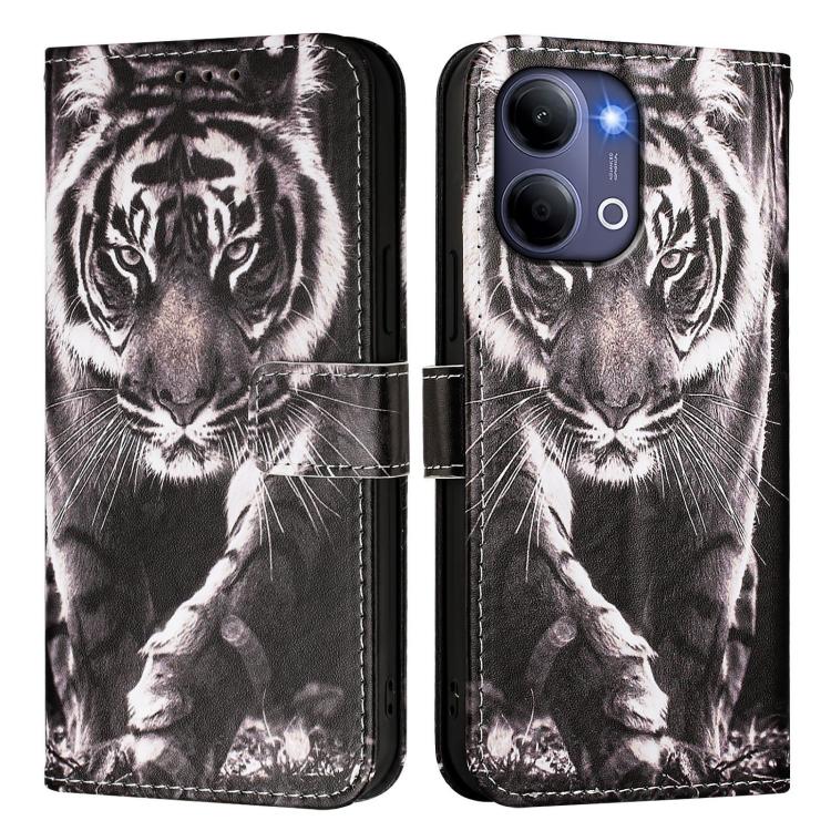 For vivo Y21 5G 2026 / Y05 4G Colored Drawing Pattern Plain Weave Leather Phone Case