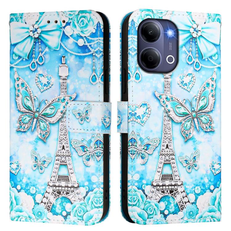 For vivo Y21 5G 2026 / Y05 4G Colored Drawing Pattern Plain Weave Leather Phone Case
