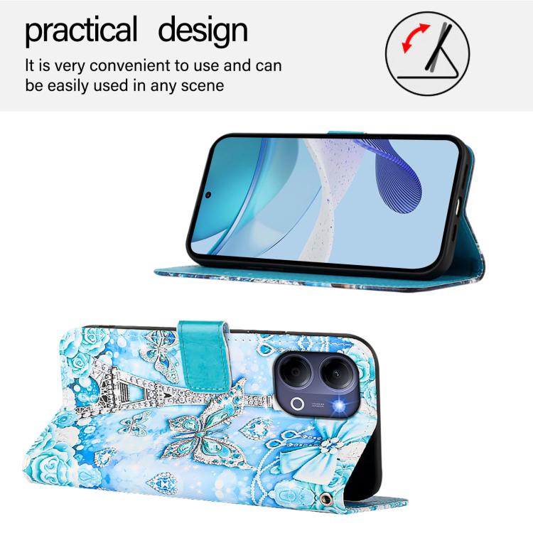 For vivo Y21 5G 2026 / Y05 4G Colored Drawing Pattern Plain Weave Leather Phone Case