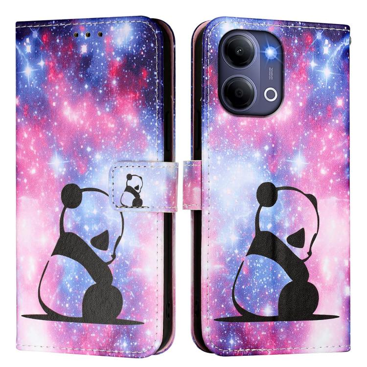 For vivo Y21 5G 2026 / Y05 4G Colored Drawing Pattern Plain Weave Leather Phone Case
